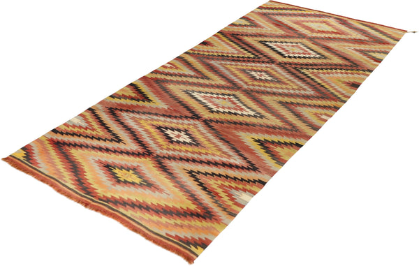 Vintage Kilim Wool Rug 5'4''x10'4''