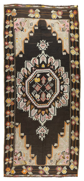 Vintage Kilim Wool Rug 5'4''x12'0''