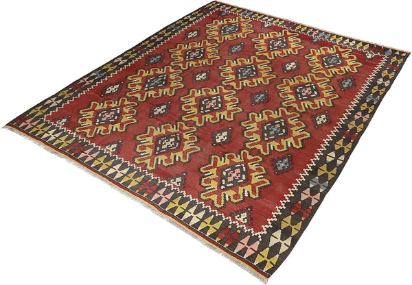 Vintage Kilim Wool Rug 8'0''x9'10''