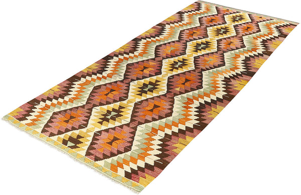 Vintage Kilim Wool Rug 5'0''x10'8''