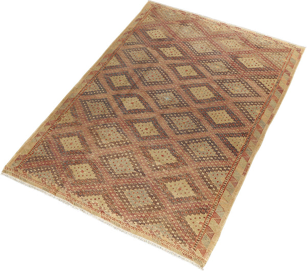 Vintage Kilim Wool Rug 6'4''x10'4''