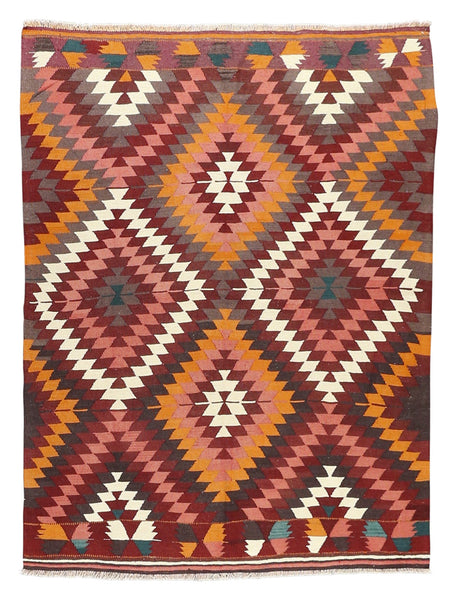Vintage Kilim Wool Rug 5'0''x6'8''