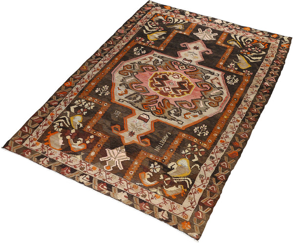 Vintage Kilim Wool Rug 6'11''x11'4''