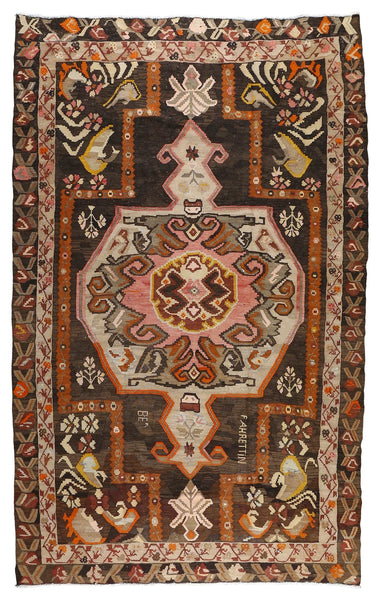 Vintage Kilim Wool Rug 6'11''x11'4''