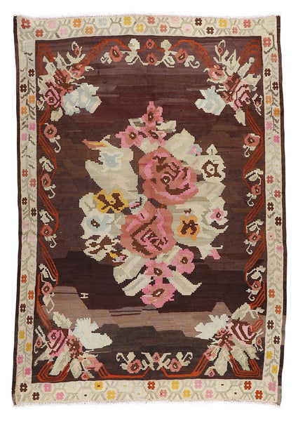 Vintage Kilim Wool Rug 5'6''x8'1''