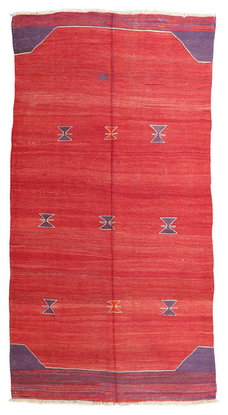 Vintage Kilim Wool Rug 4'11''x9'10''