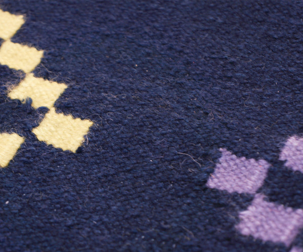 A City Awake Handwoven Rug in Navy / Multi Limited Edition