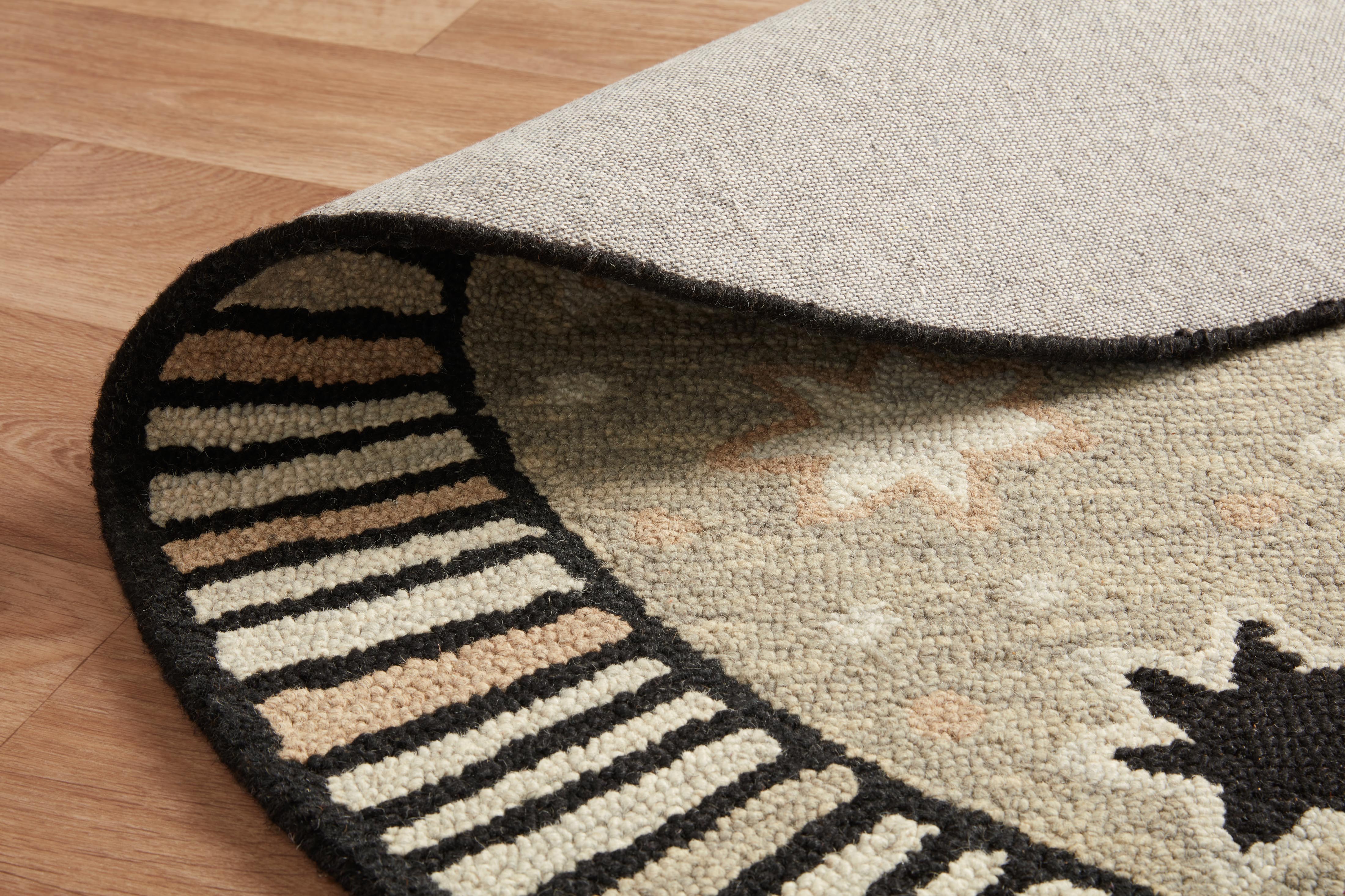 AYO Collection Wool Rug in GREY / NATURAL