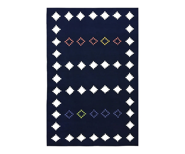 A City Awake Handwoven Rug in Black and Multicolor
