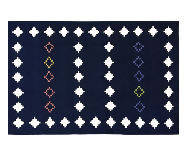 A City Awake Handwoven Rug in Black and Multicolor