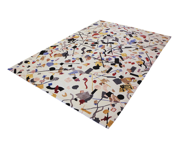 Confetti Hand-knotted Rug in Ivory / Multicolor Limited Edition