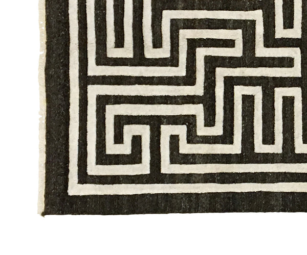 Maze Handwoven Rug in Dark Wool 