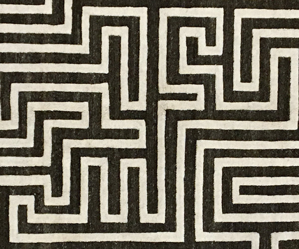 Maze Handwoven Rug in Dark Wool 