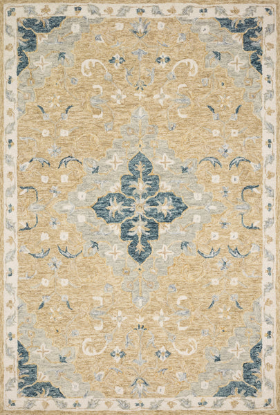 RYELAND Collection Wool Rug  in  WHEAT / MULTI Beige Accent Hand-Hooked Wool